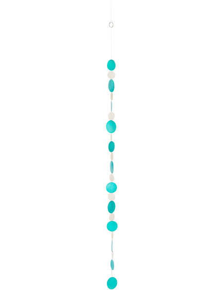 Guirlande murale turquoise en coquillages à suspendre 5,5 x 118 cm Lisa