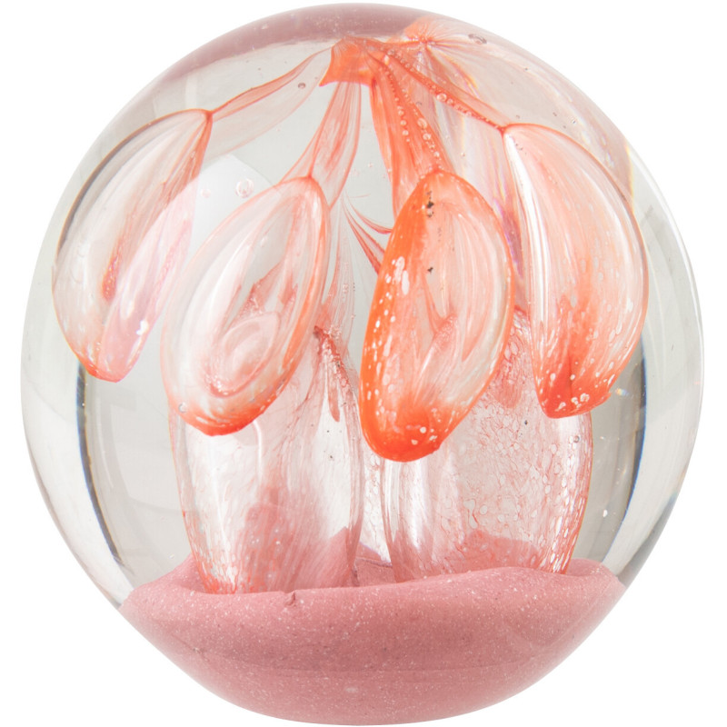 Presse-papier boule en verre orange...