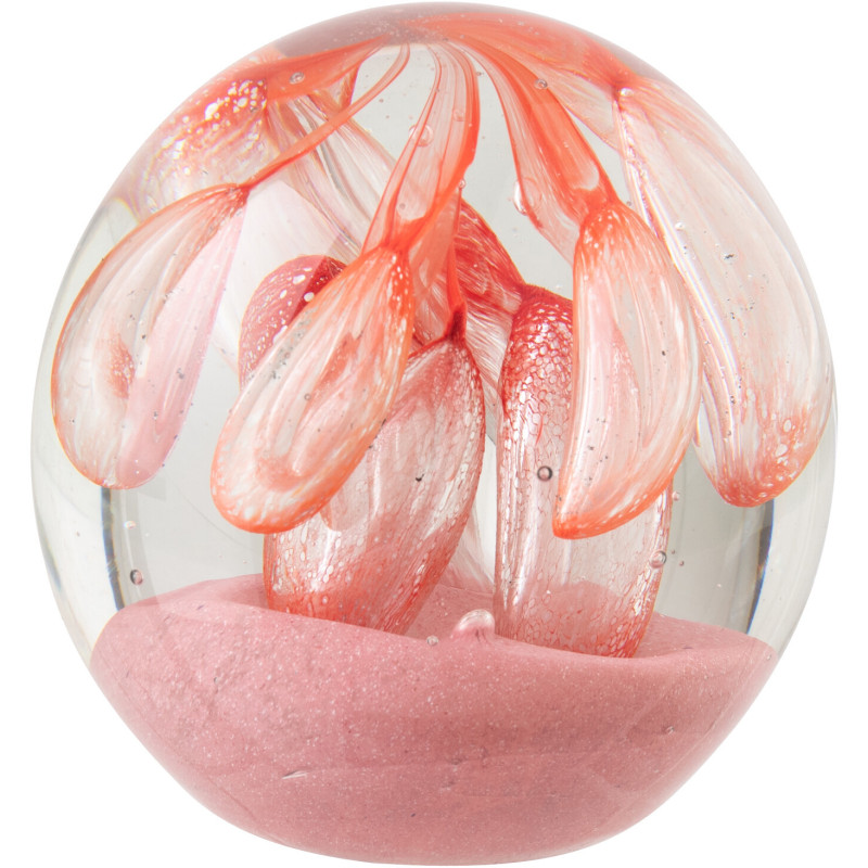 Presse-papier boule en verre orange...
