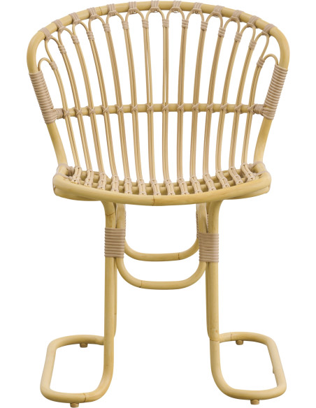 Chaise de jardin design naturel aluminium et fibre synthétique 59 x 55 x 80 cm Rita