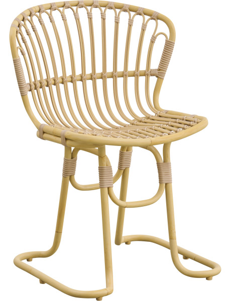 Chaise de jardin design naturel aluminium et fibre...