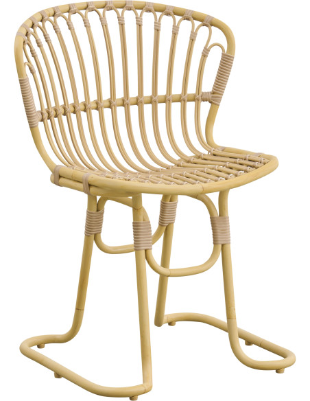 Chaise de jardin design naturel aluminium et fibre synthétique 59 x 55 x 80 cm Rita