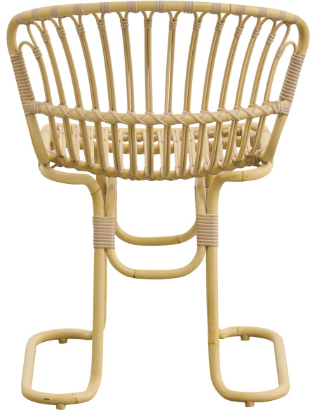 Chaise de jardin design naturel aluminium et fibre synthétique 59 x 55 x 80 cm Rita
