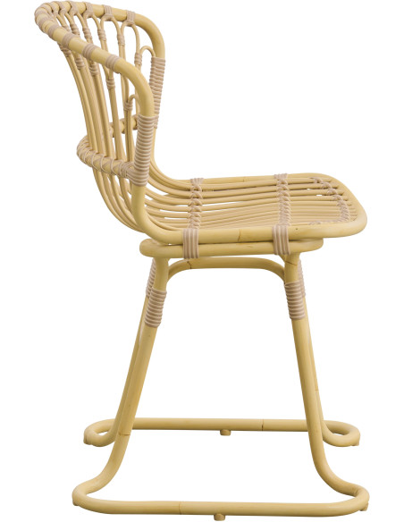 Chaise de jardin design naturel aluminium et fibre synthétique 59 x 55 x 80 cm Rita