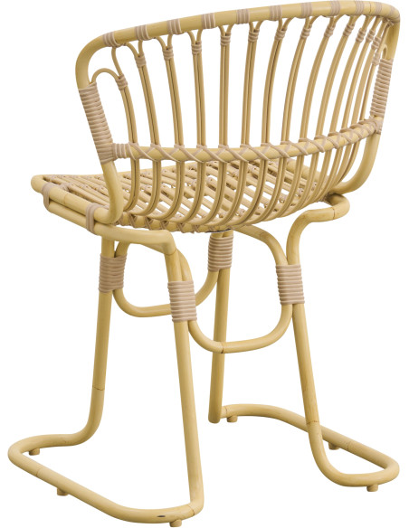 Chaise de jardin design naturel aluminium et fibre synthétique 59 x 55 x 80 cm Rita
