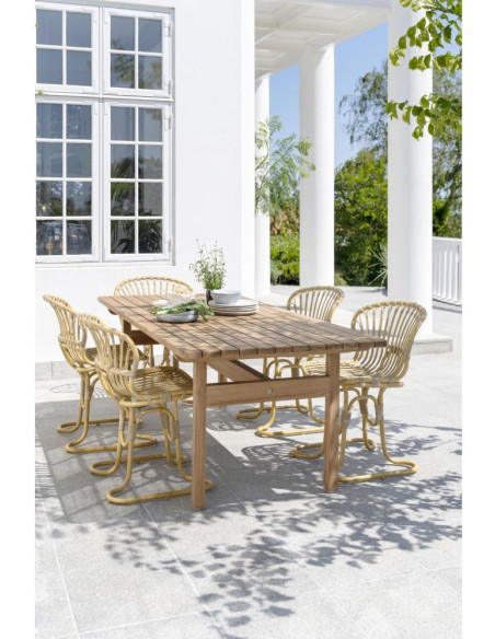 Chaise de jardin design naturel aluminium et fibre synthétique 59 x 55 x 80 cm Rita