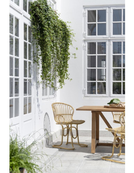 Chaise de jardin design naturel aluminium et fibre synthétique 59 x 55 x 80 cm Rita