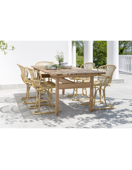 Chaise de jardin design naturel aluminium et fibre synthétique 59 x 55 x 80 cm Rita