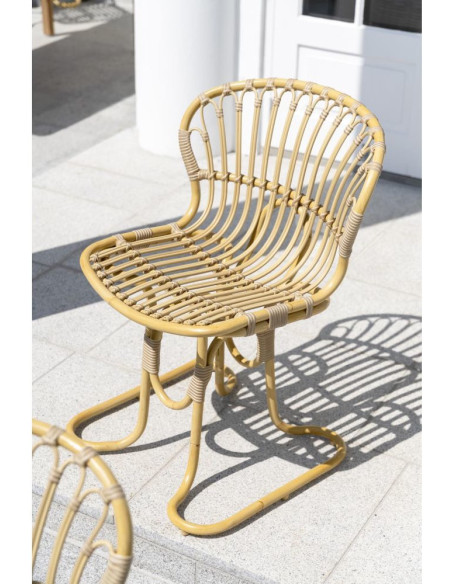 Chaise de jardin design naturel aluminium et fibre synthétique 59 x 55 x 80 cm Rita