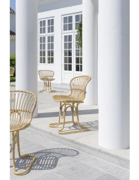 Chaise de jardin design naturel aluminium et fibre synthétique 59 x 55 x 80 cm Rita