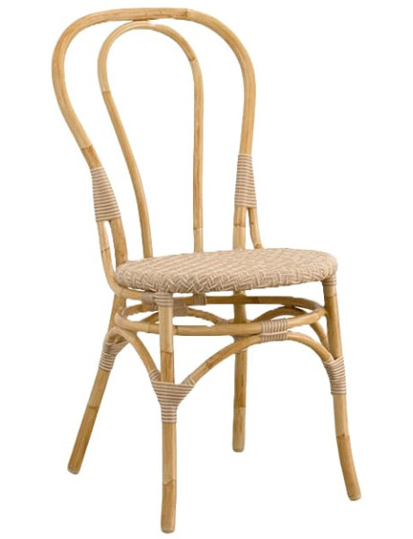 Chaise de jardin bistrot naturel aluminium et fibre...