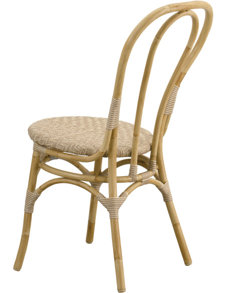 Chaise de jardin bistrot naturel aluminium et fibre synthétique 45 x 56 x 88 cm Lulu