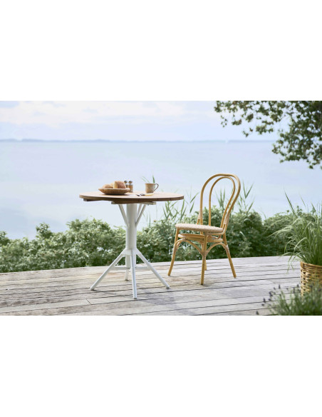 Chaise de jardin bistrot naturel aluminium et fibre synthétique 45 x 56 x 88 cm Lulu