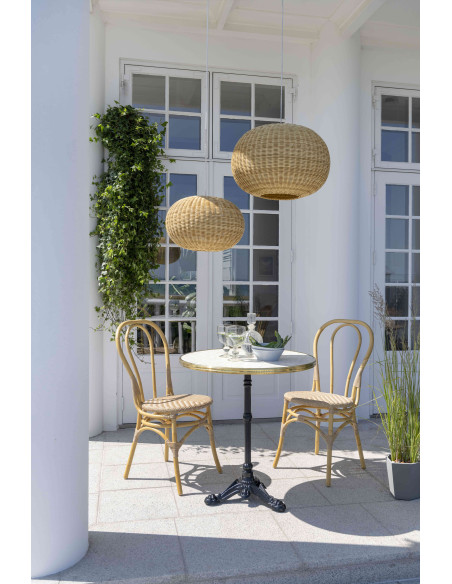 Chaise de jardin bistrot naturel aluminium et fibre synthétique 45 x 56 x 88 cm Lulu