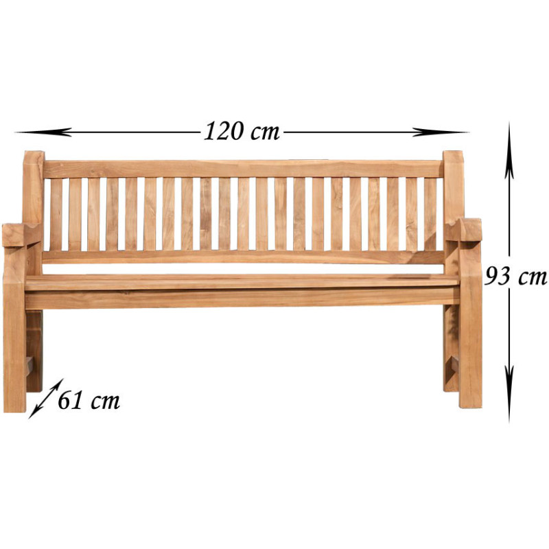 Banc de jardin en teck massif naturel...