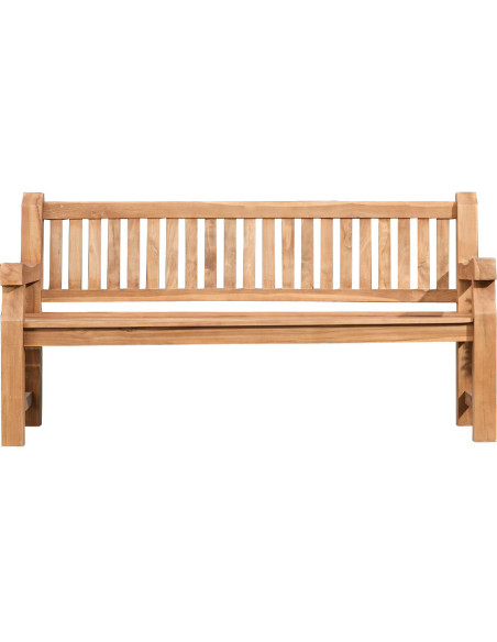Banc de jardin en teck massif naturel 120 x 61 x 93 cm Veyrane