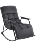 Fauteuil à bascule relax gris foncé en velours Calmae