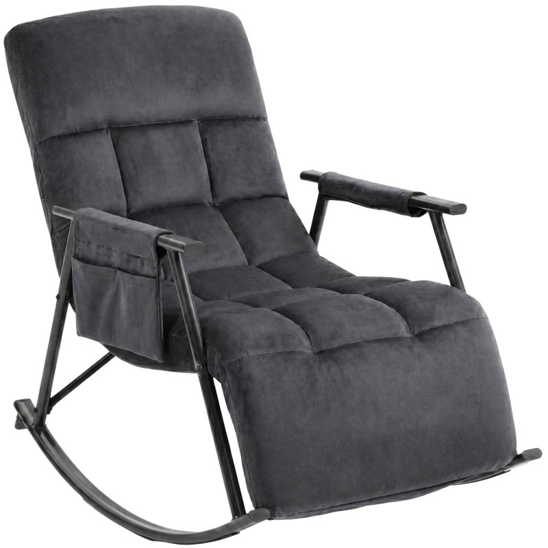 Fauteuil à bascule relax gris foncé...