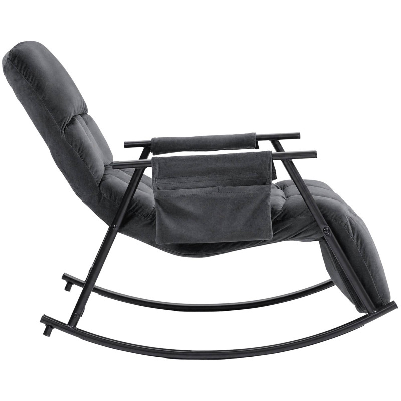 Fauteuil à bascule relax gris foncé...