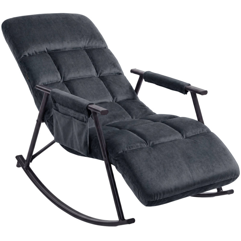 Fauteuil à bascule relax gris foncé...