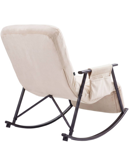 Fauteuil à bascule relax crème en velours Calmae
