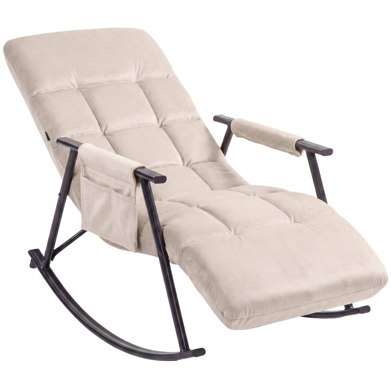 Fauteuil à bascule relax crème en...