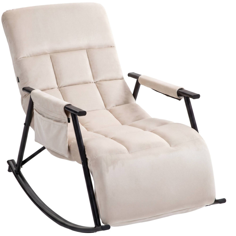 Fauteuil à bascule relax crème en...