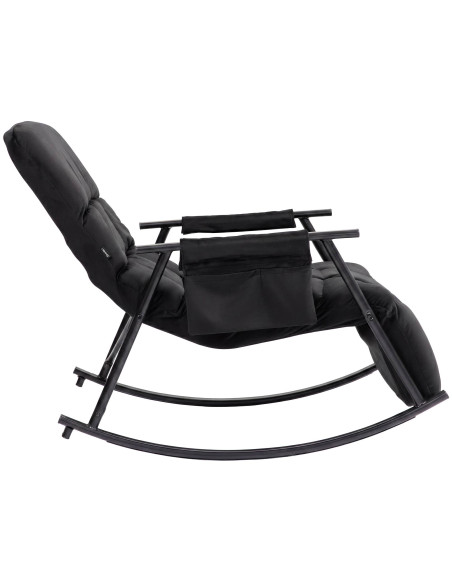 Fauteuil à bascule relax noir en velours Calmae