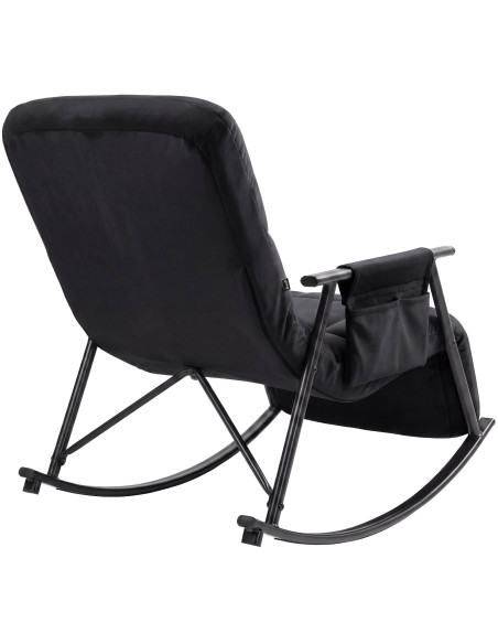 Fauteuil à bascule relax noir en velours Calmae