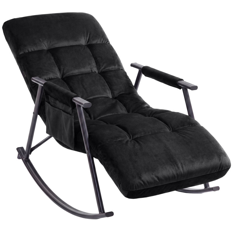 Fauteuil à bascule relax noir en...