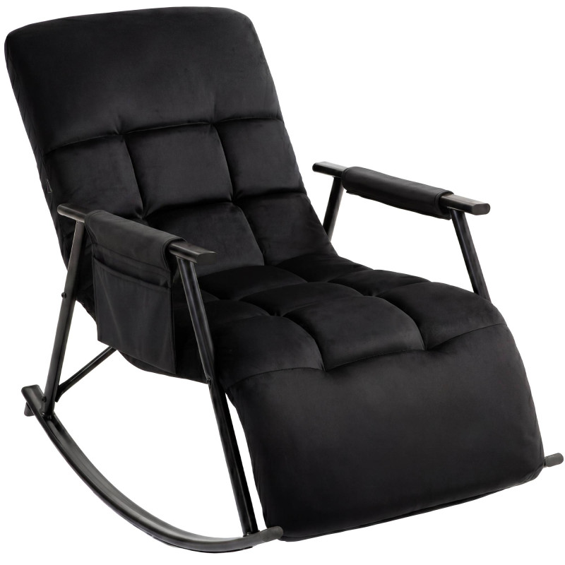 Fauteuil à bascule relax noir en...