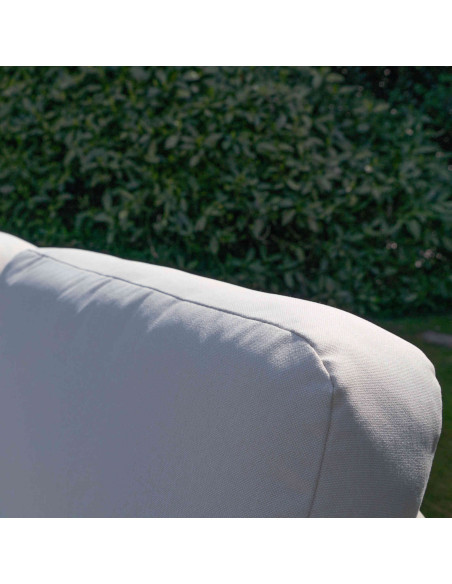 Salon de jardin aluminium taupe 5 places avec table basse 125 cm Carlossa