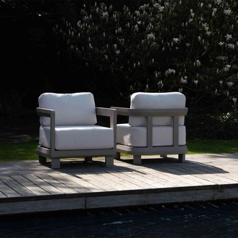 Salon de jardin aluminium taupe 5...
