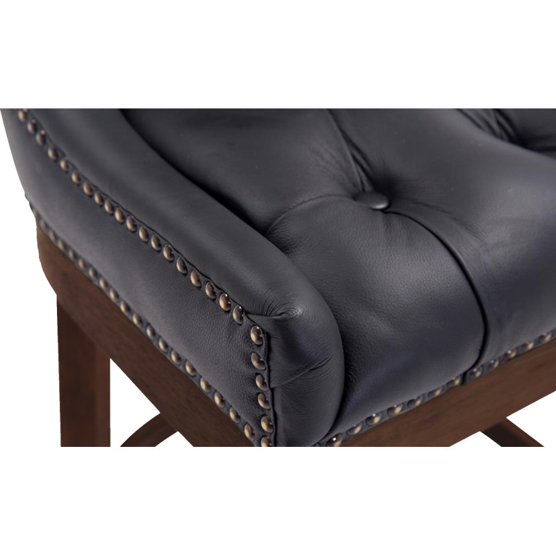 Tabouret de bar noir en cuir...