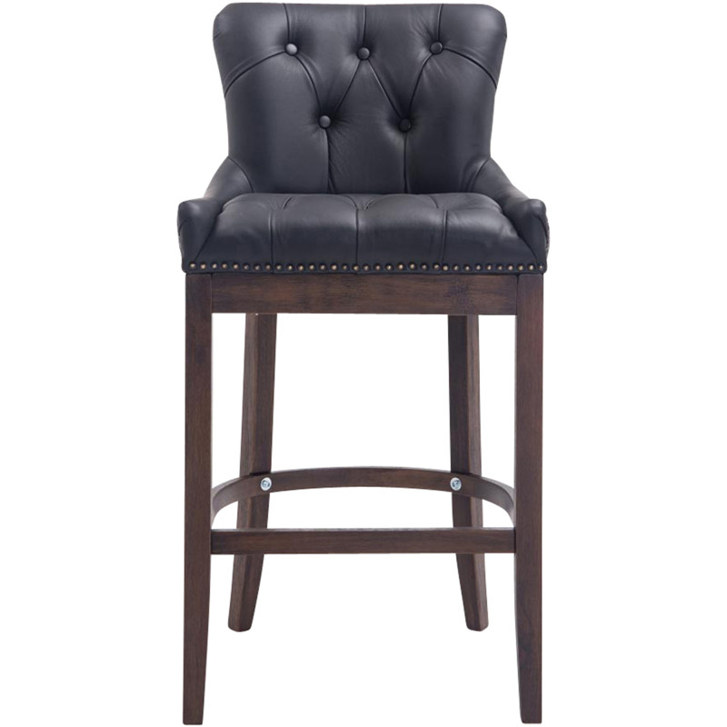 Tabouret de bar noir en cuir...