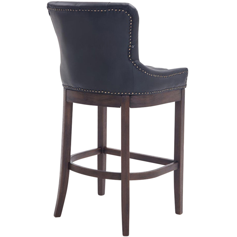 Tabouret de bar noir en cuir...