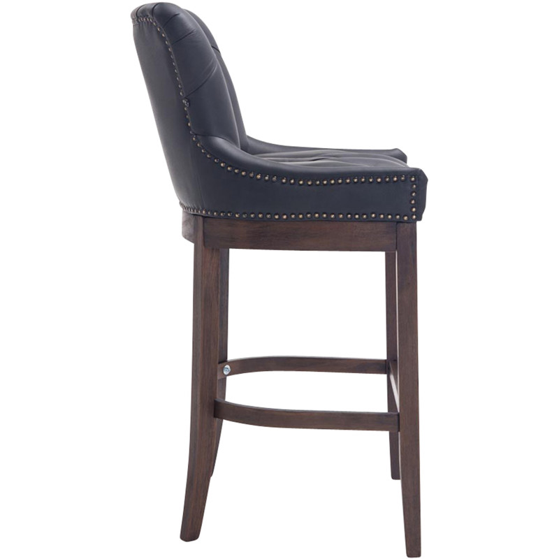 Tabouret de bar noir en cuir...
