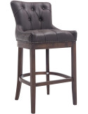 Tabouret de bar marron foncé en cuir véritable capitonné 55 x 57 x 109 cm Ardelle