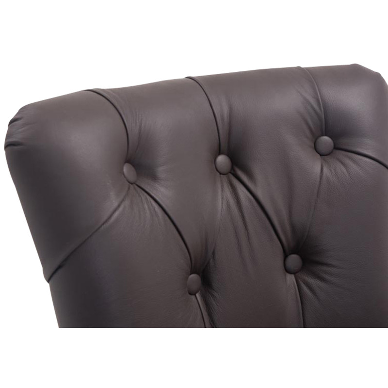 Tabouret de bar marron foncé en cuir...