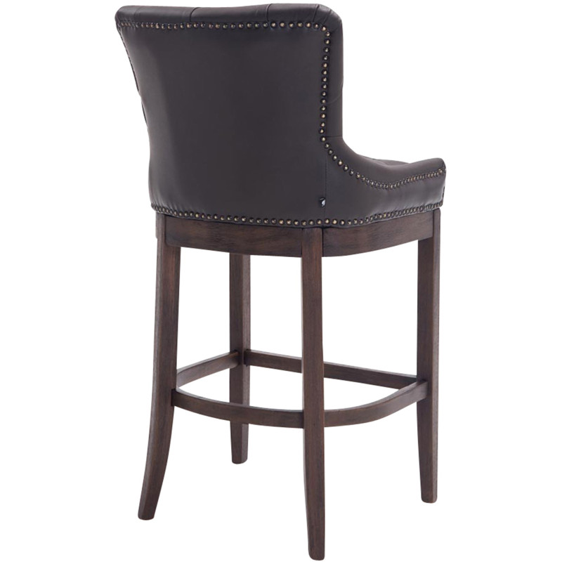 Tabouret de bar marron foncé en cuir...
