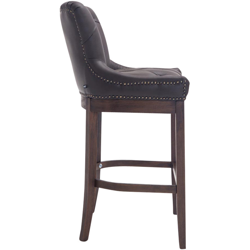 Tabouret de bar marron foncé en cuir...