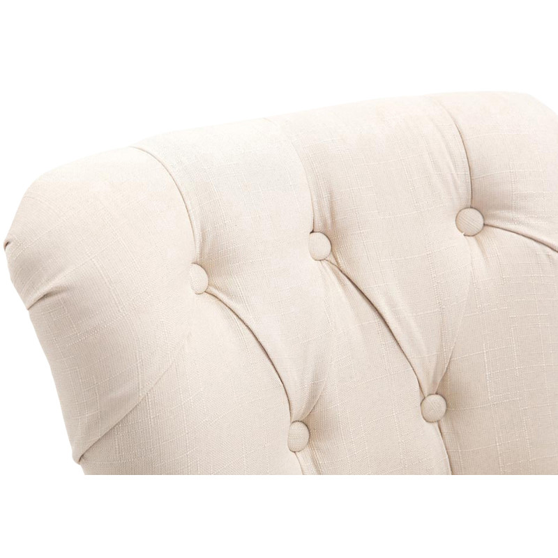 Tabouret de bar crème en tissu...