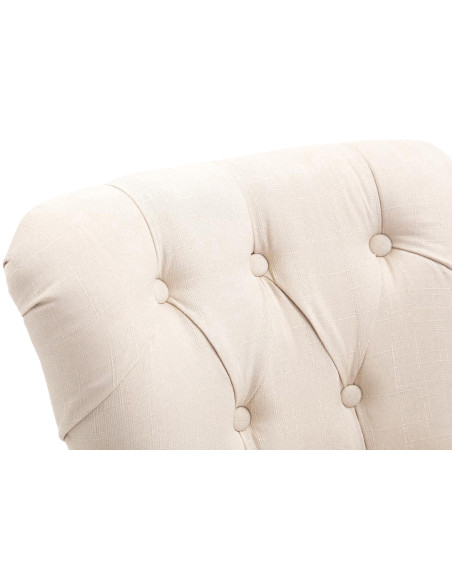 Tabouret de bar crème en tissu capitonné 55 x 57 x 109 cm Ardelle