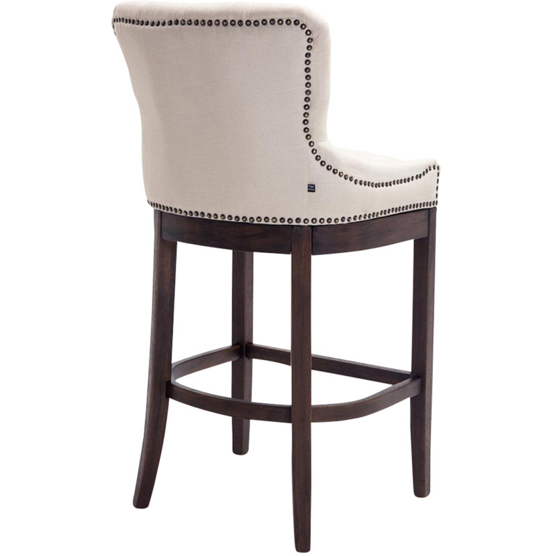Tabouret de bar crème en tissu...