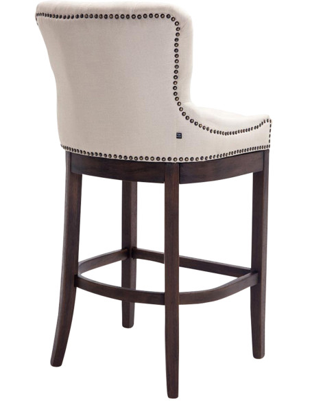 Tabouret de bar crème en tissu capitonné 55 x 57 x 109 cm Ardelle