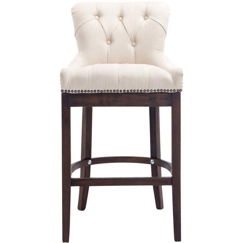Tabouret de bar crème en tissu...