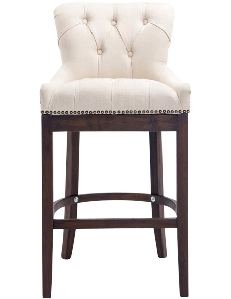 Tabouret de bar crème en tissu capitonné 55 x 57 x 109 cm Ardelle