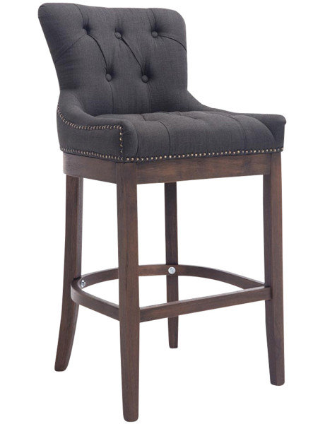 Tabouret de bar gris foncé en tissu capitonné 55 x 57 x...