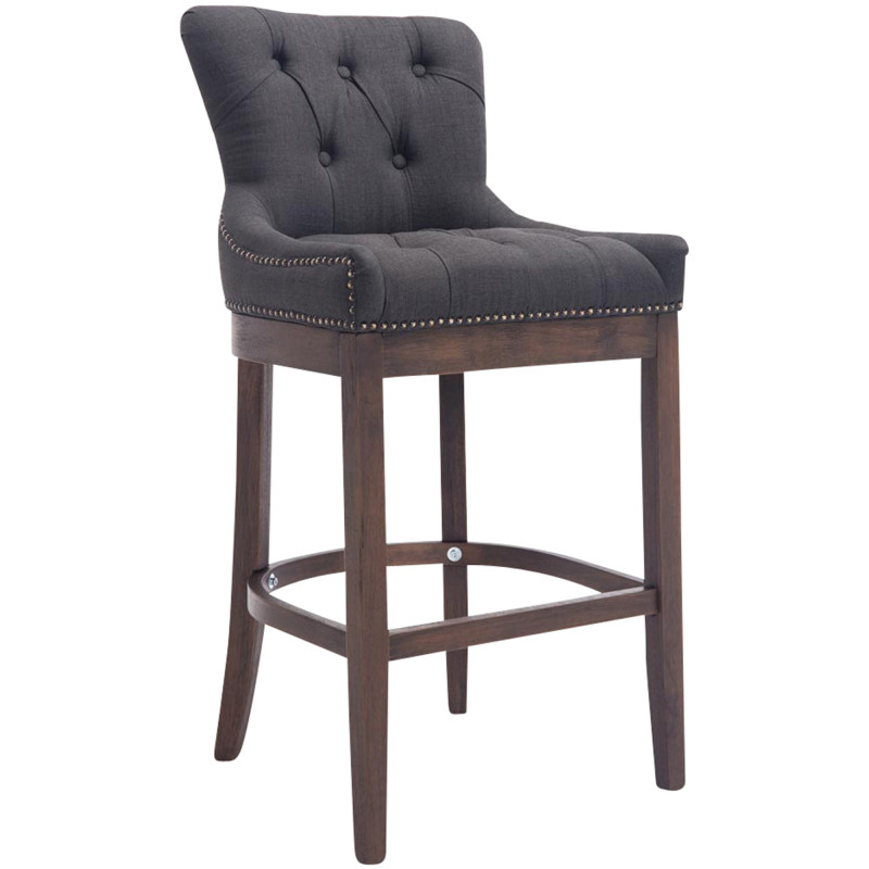 Tabouret de bar gris foncé en tissu...