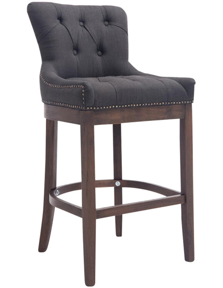 Tabouret de bar gris foncé en tissu capitonné 55 x 57 x 109 cm Ardelle